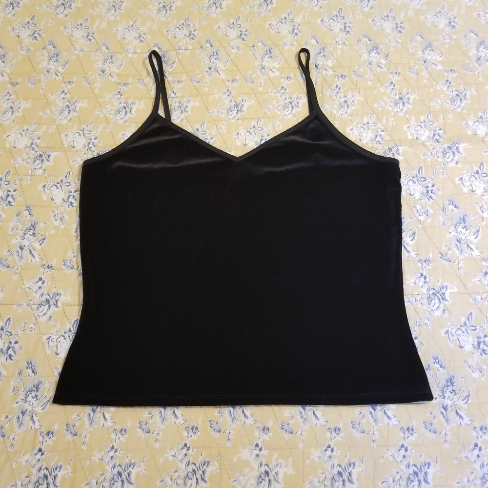 Talbots Blk Velvet Spaghetti / Camisole Sz XL Top